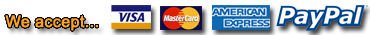 We accept... VISA, Mastercard, American Express and PayPal